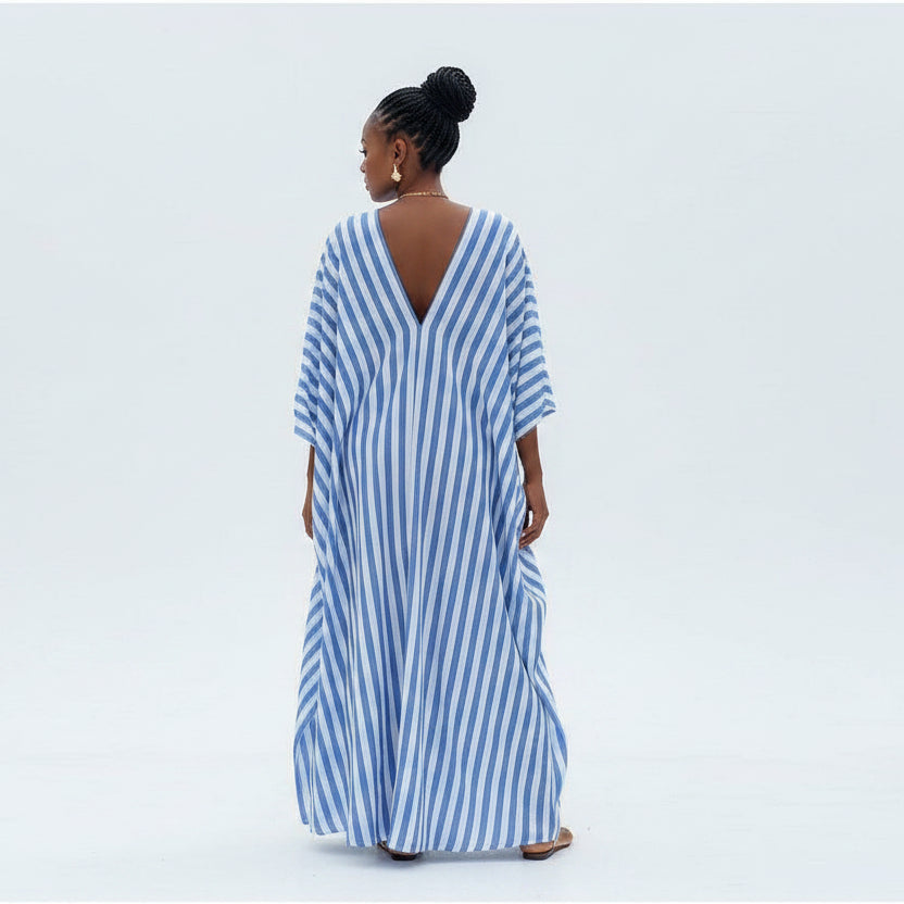 Striped Bubu Kaftan Maxi Dress