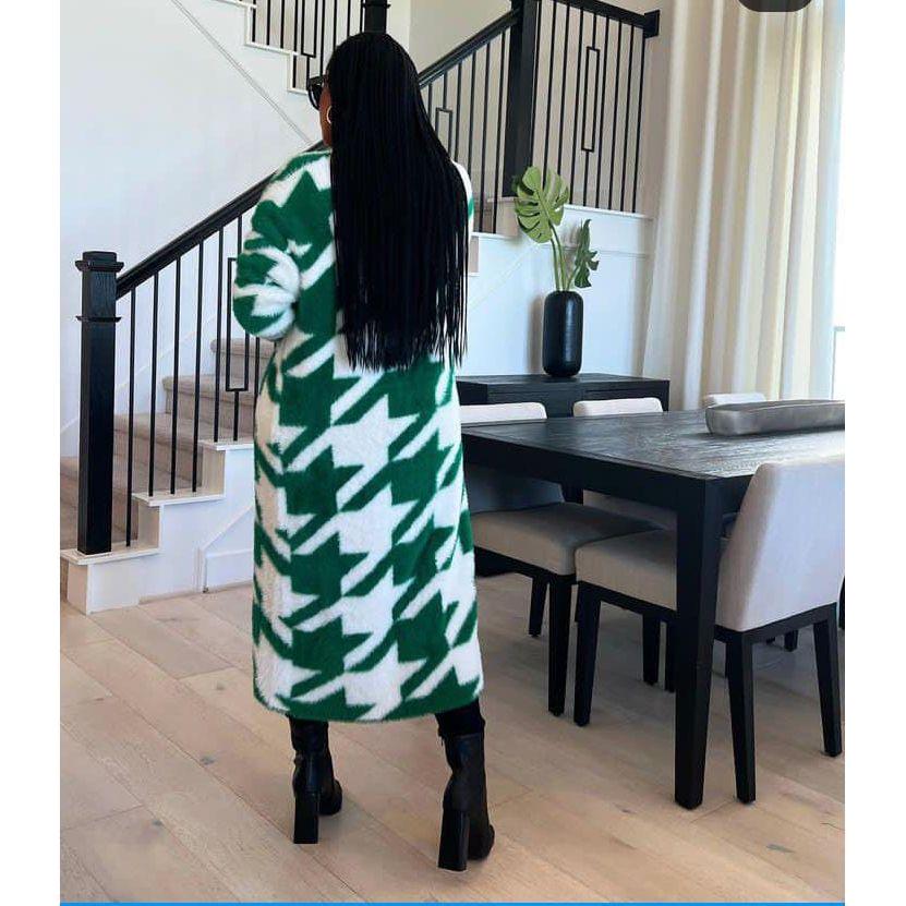 Geometric Print Knitted Cardigan