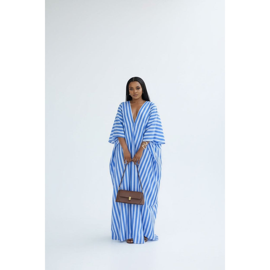 Striped Bubu Kaftan Maxi Dress