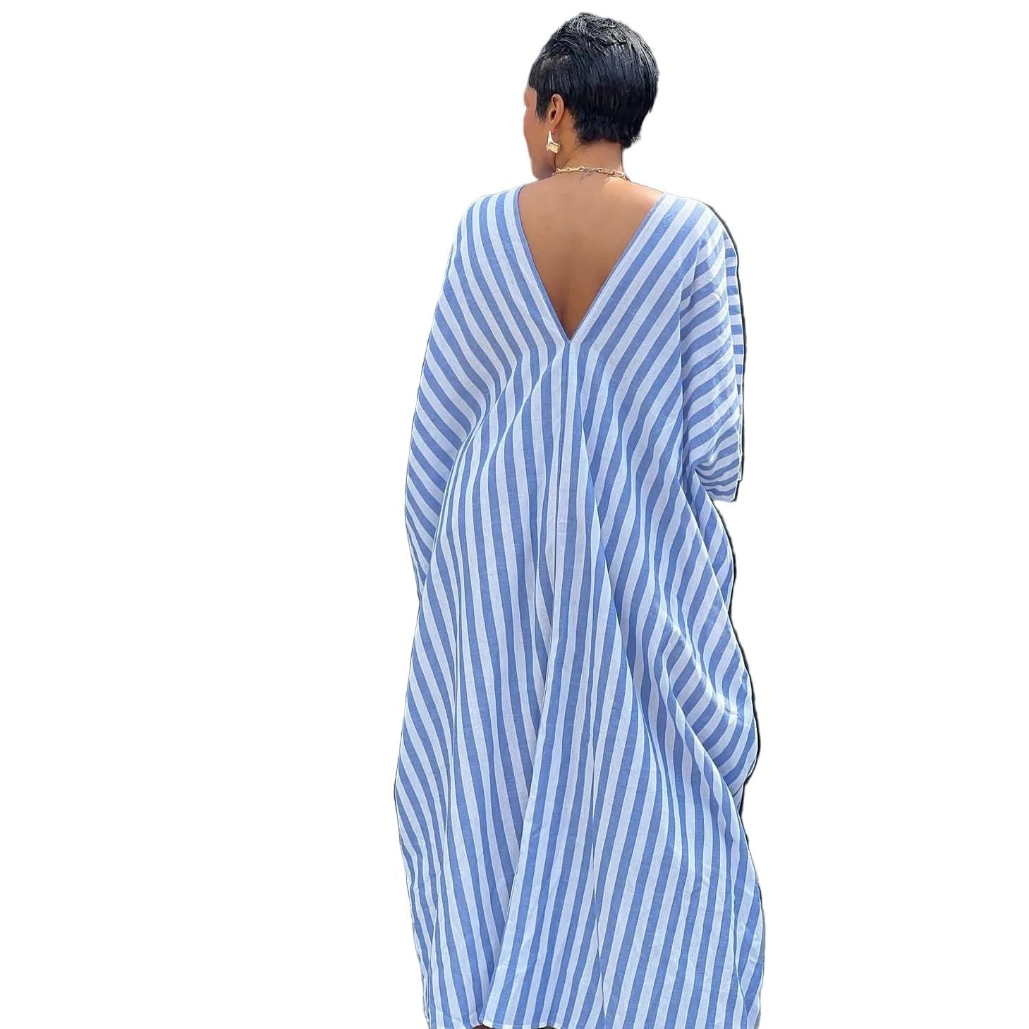 Striped Bubu Kaftan Maxi Dress