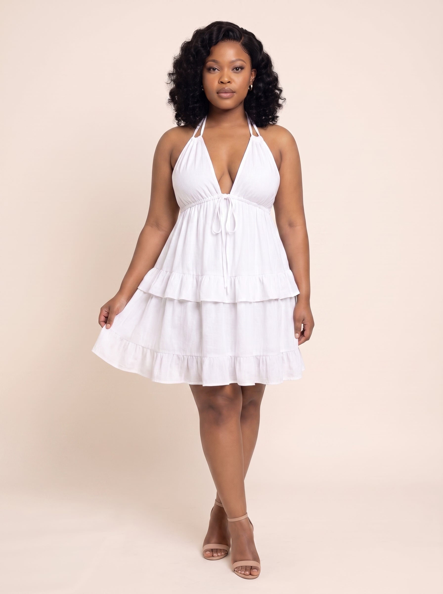 Ruffle Tier Halter Dress