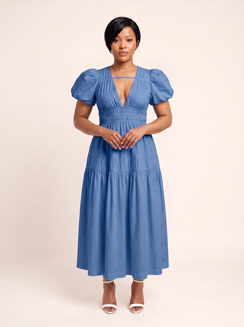 Amara Puff Sleeve Maxi Dress