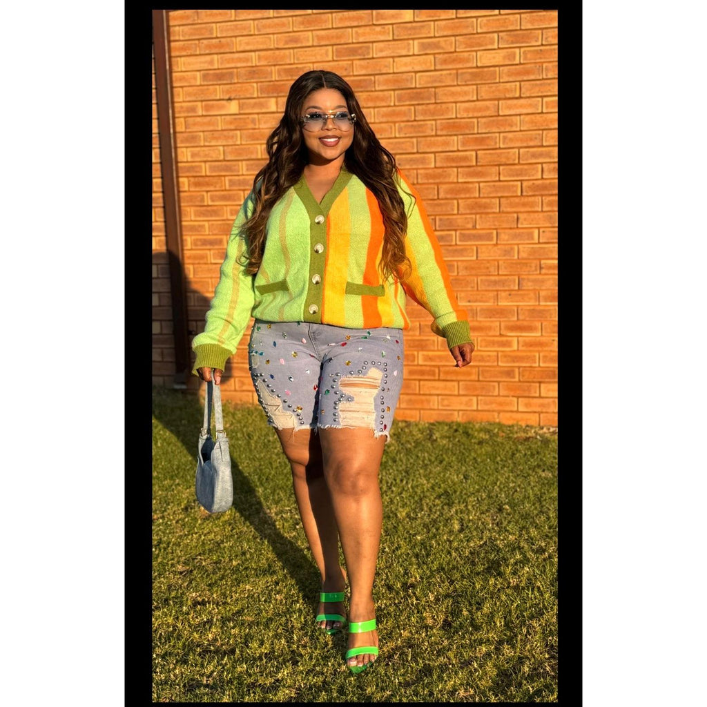 Colorblock Knitted Cardigan Sweater