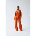 Vibrant Button-Up Cardigan & Pleated Wide-Leg Pants
