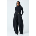 Front Pleat Barrel Wide Leg Pants