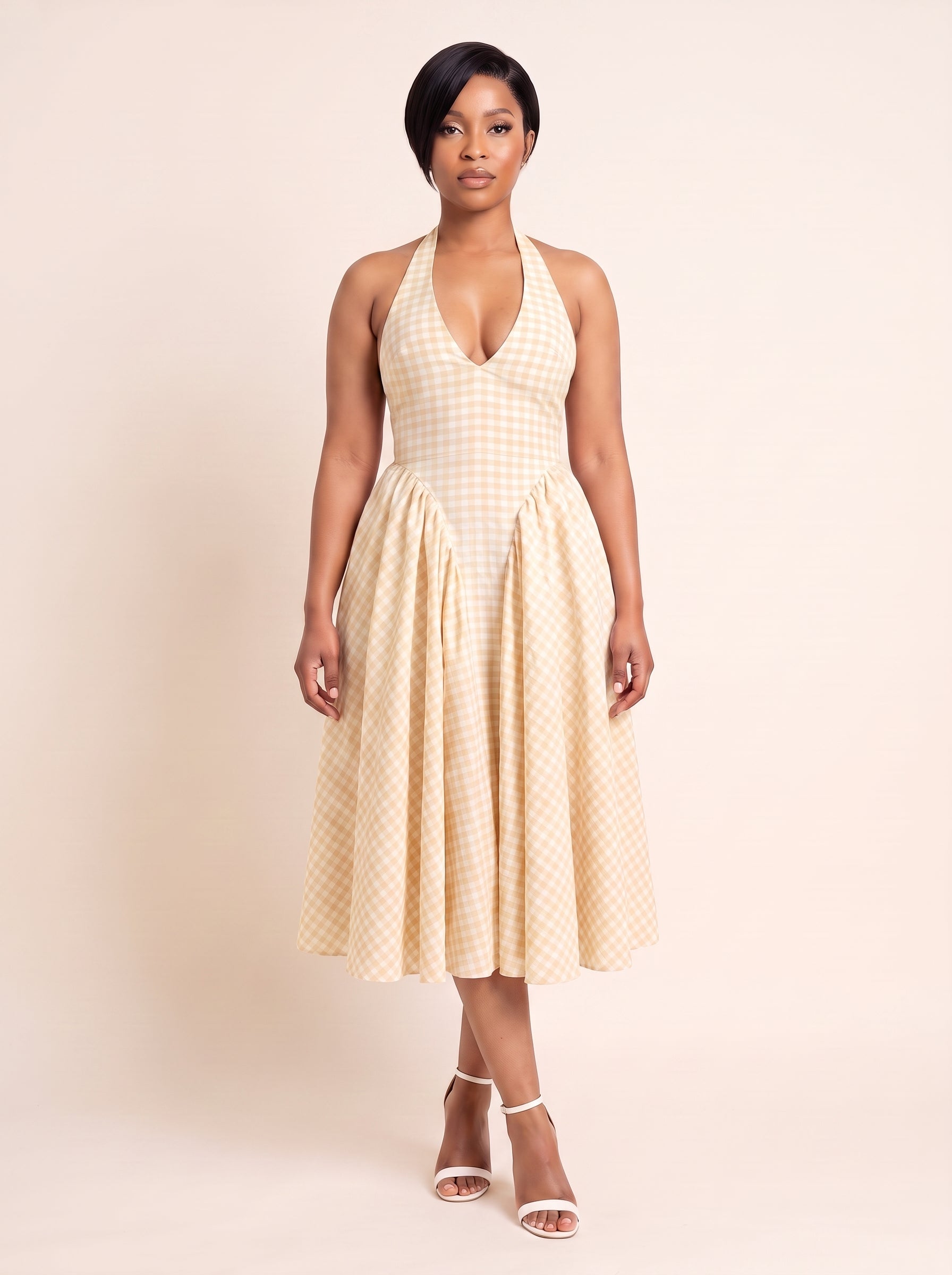 Rosalie Gingham Midi Dress