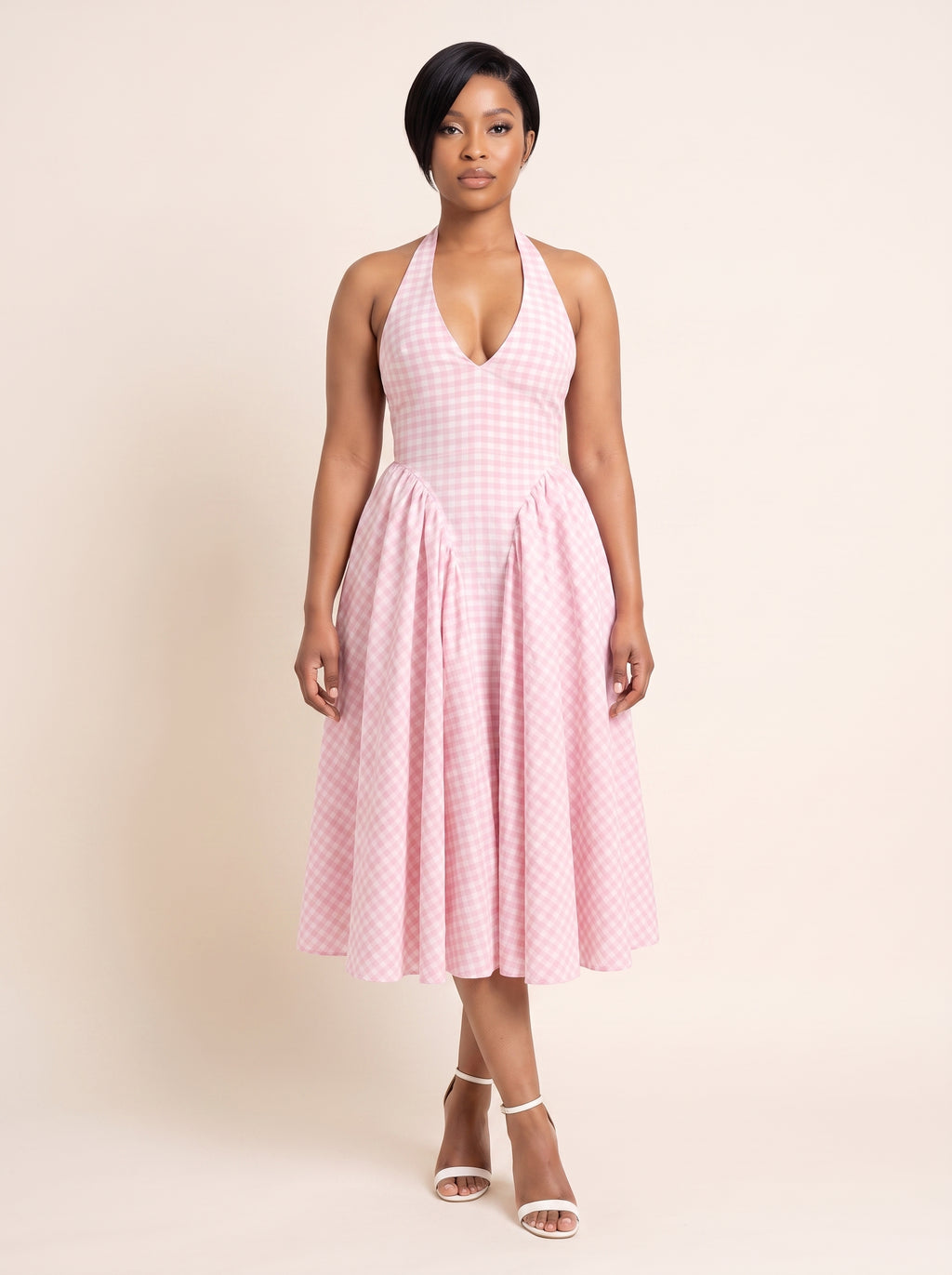 Rosalie Gingham Midi Dress