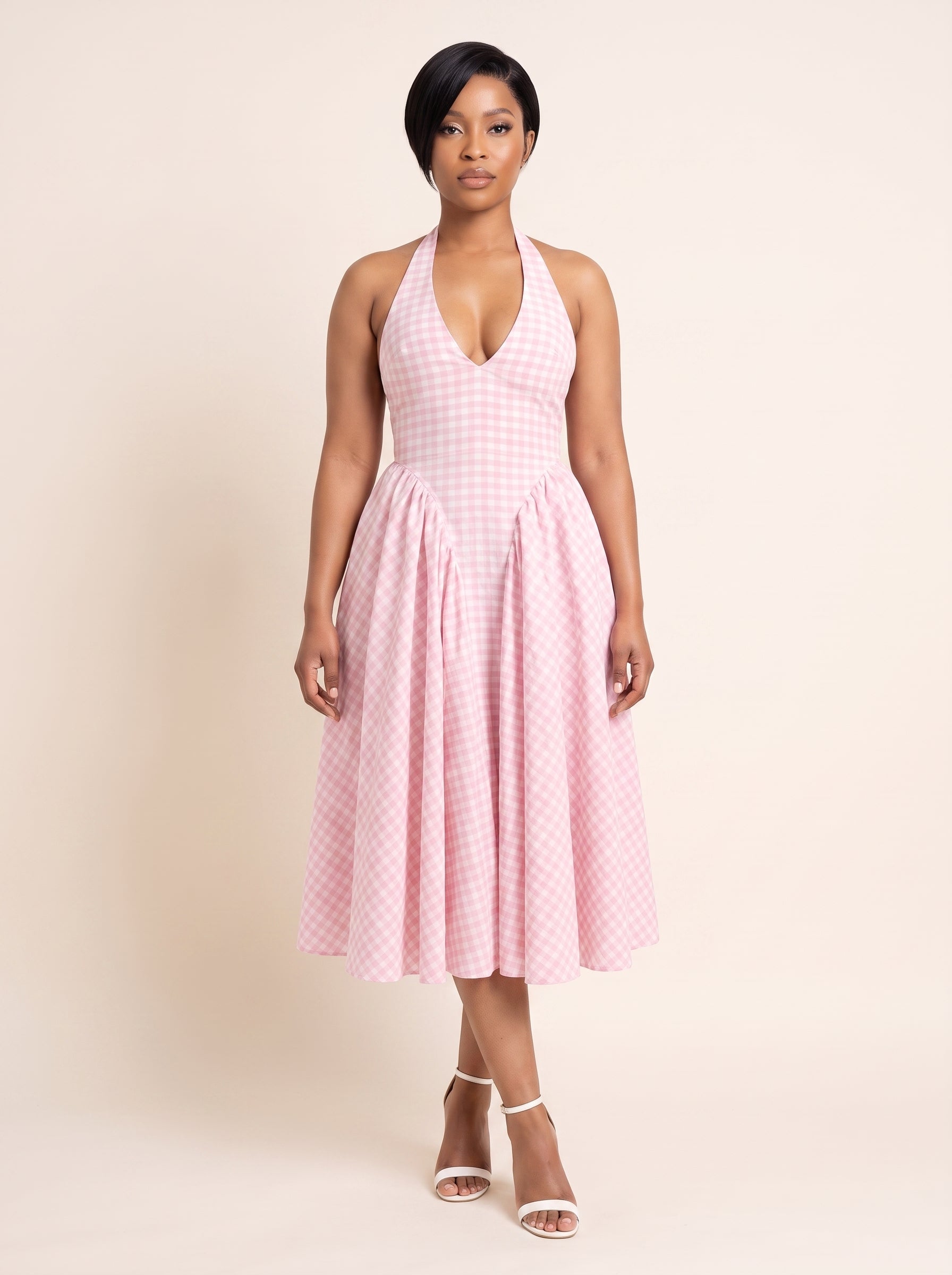 Rosalie Gingham Midi Dress