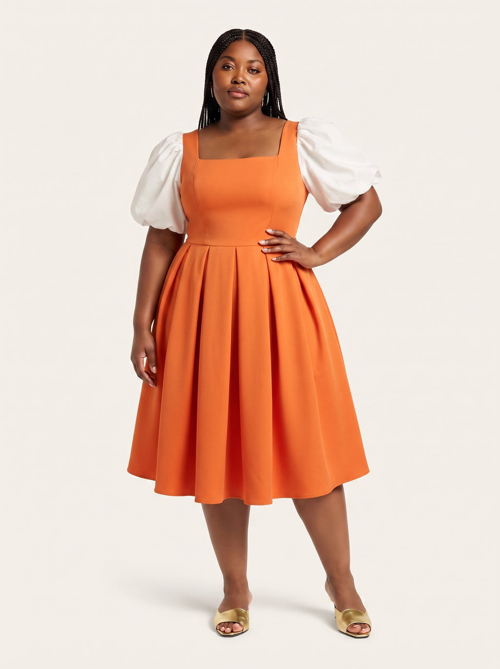 Eleanor Puff Sleeve Midi Dress