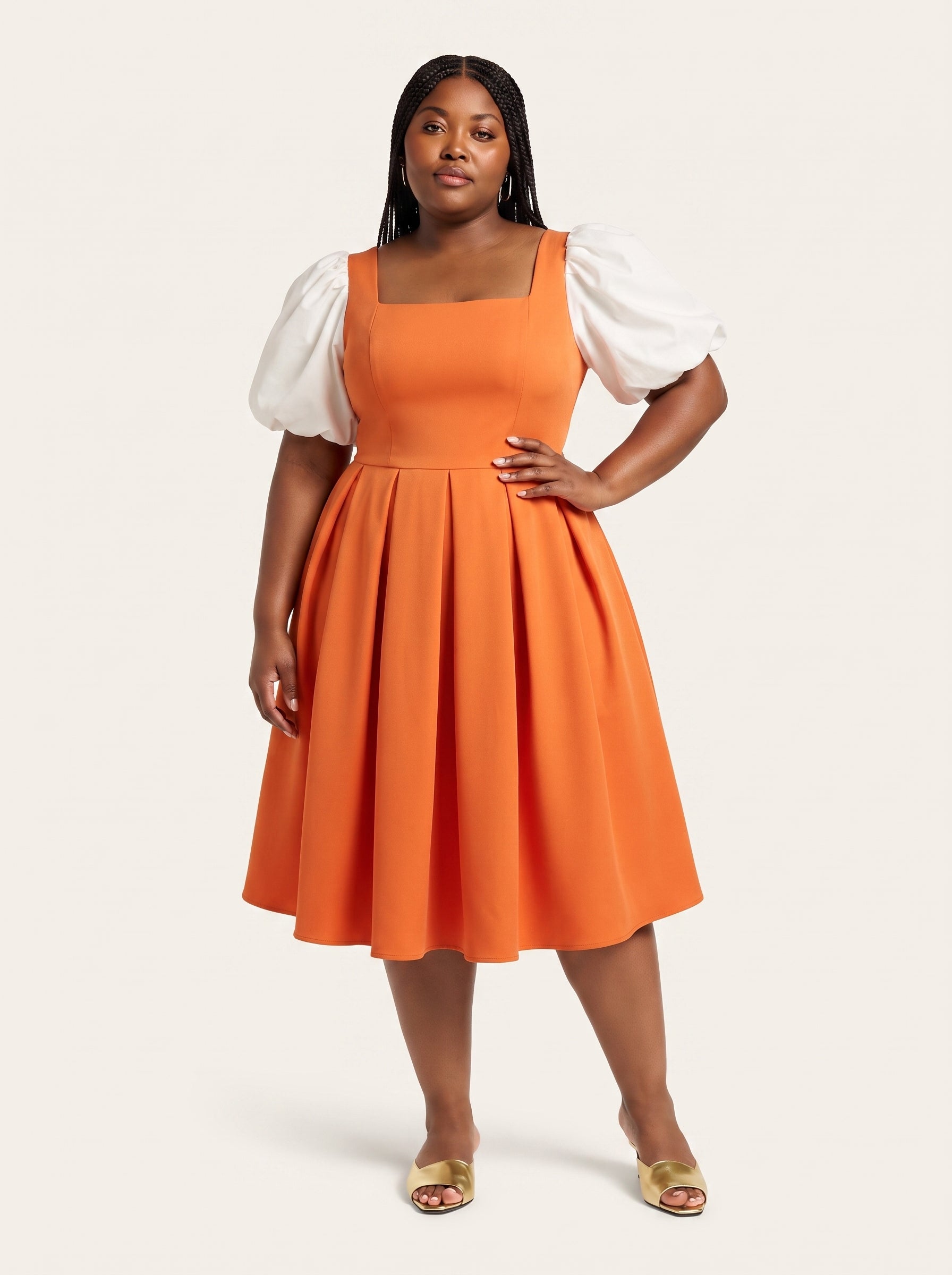 Eleanor Puff Sleeve Midi Dress