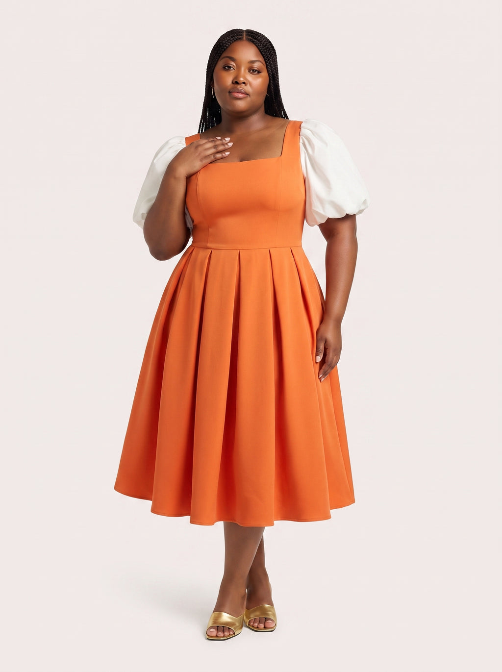 Eleanor Puff Sleeve Midi Dress