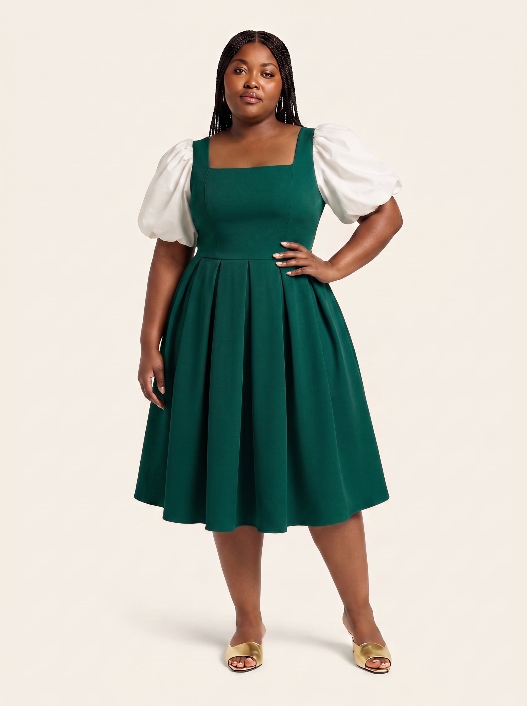 Eleanor Puff Sleeve Midi Dress