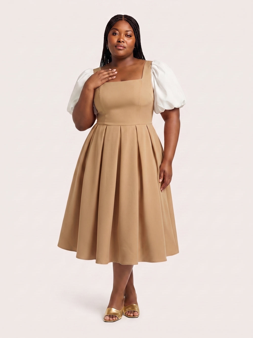 Eleanor Puff Sleeve Midi Dress