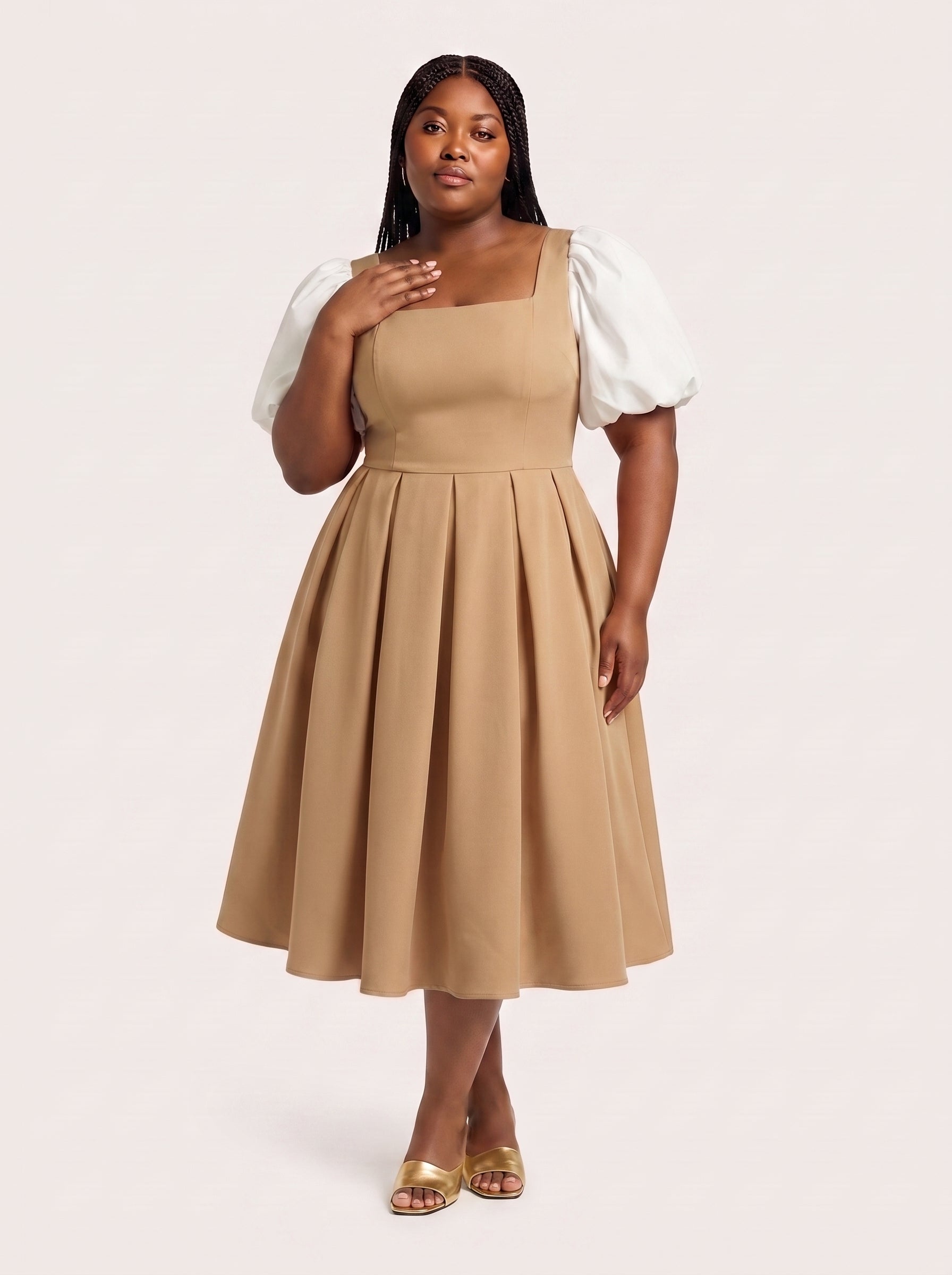 Eleanor Puff Sleeve Midi Dress