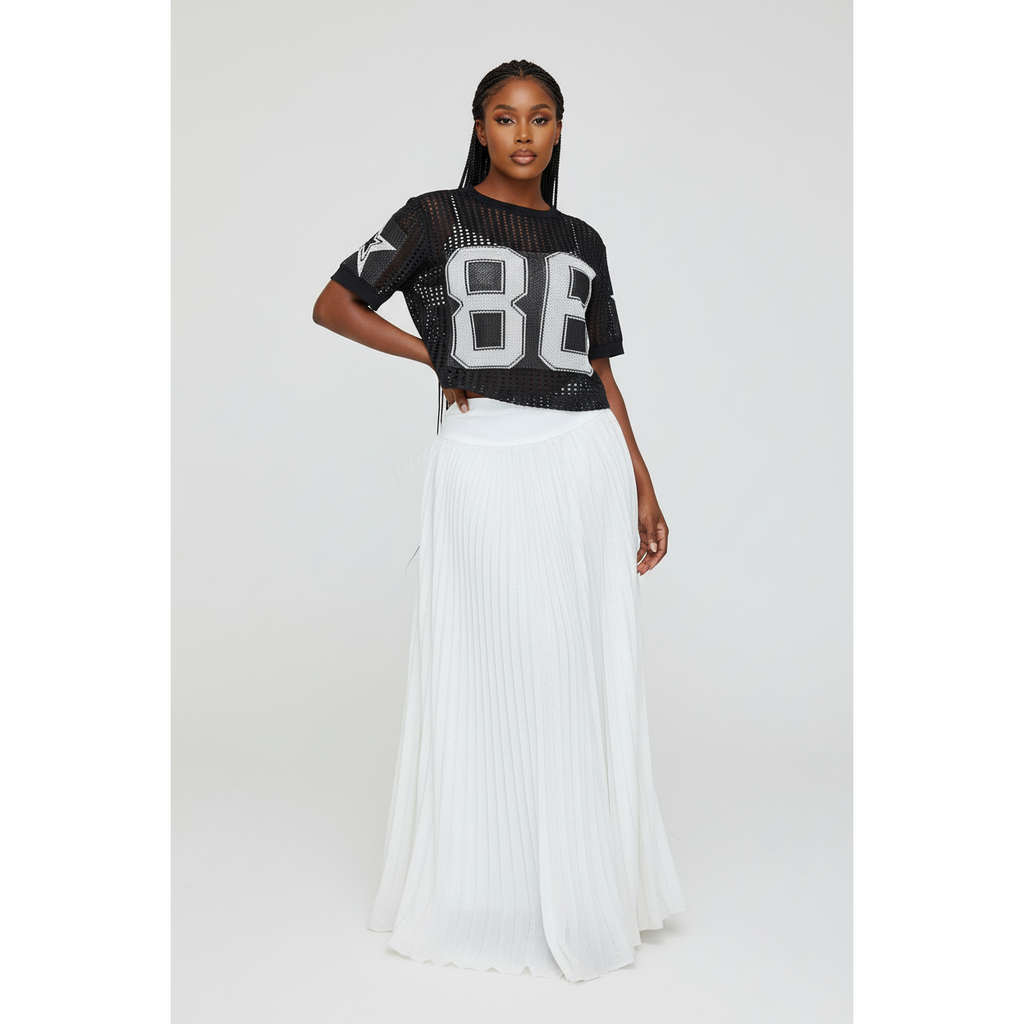 Knitted Numerical Pattern Long Sleeve Jersey