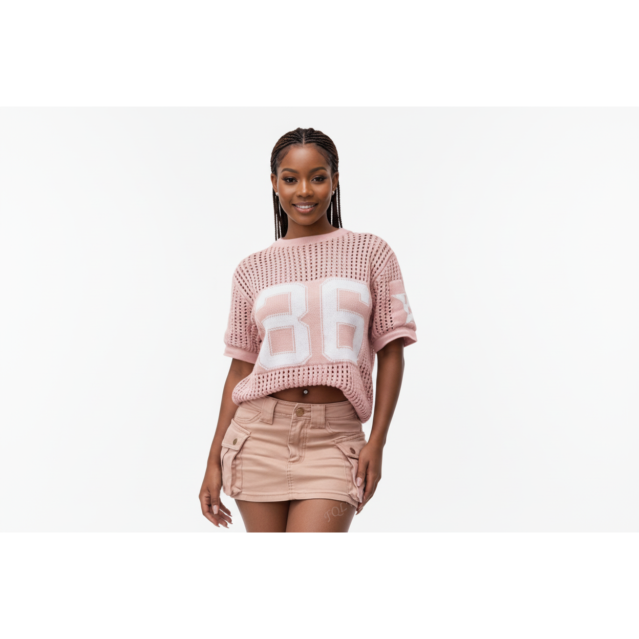 Knitted Numerical Pattern Long Sleeve Jersey