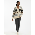 Women's Knitted Abstract Cardigan Top