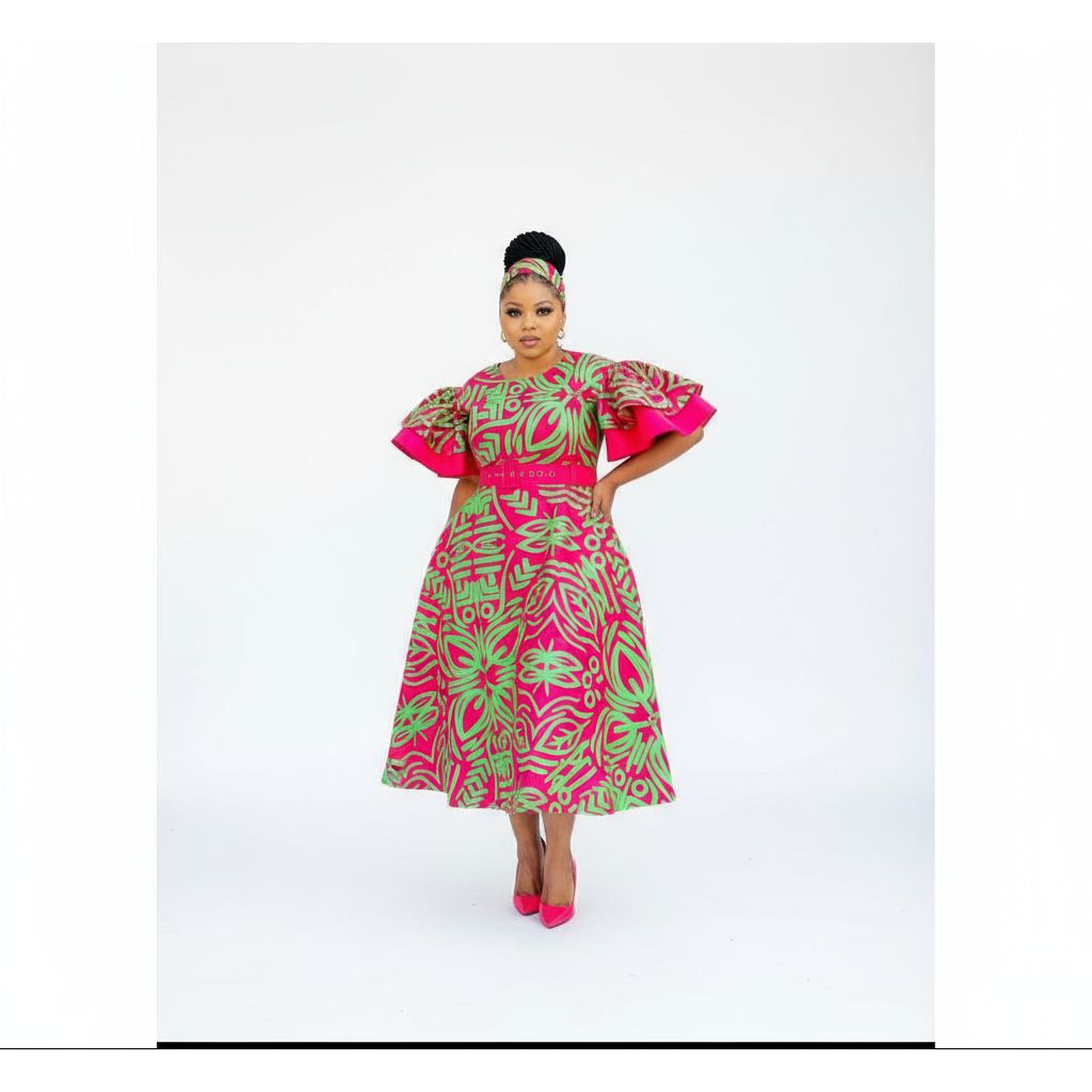 African Print Ankara maxi dress.