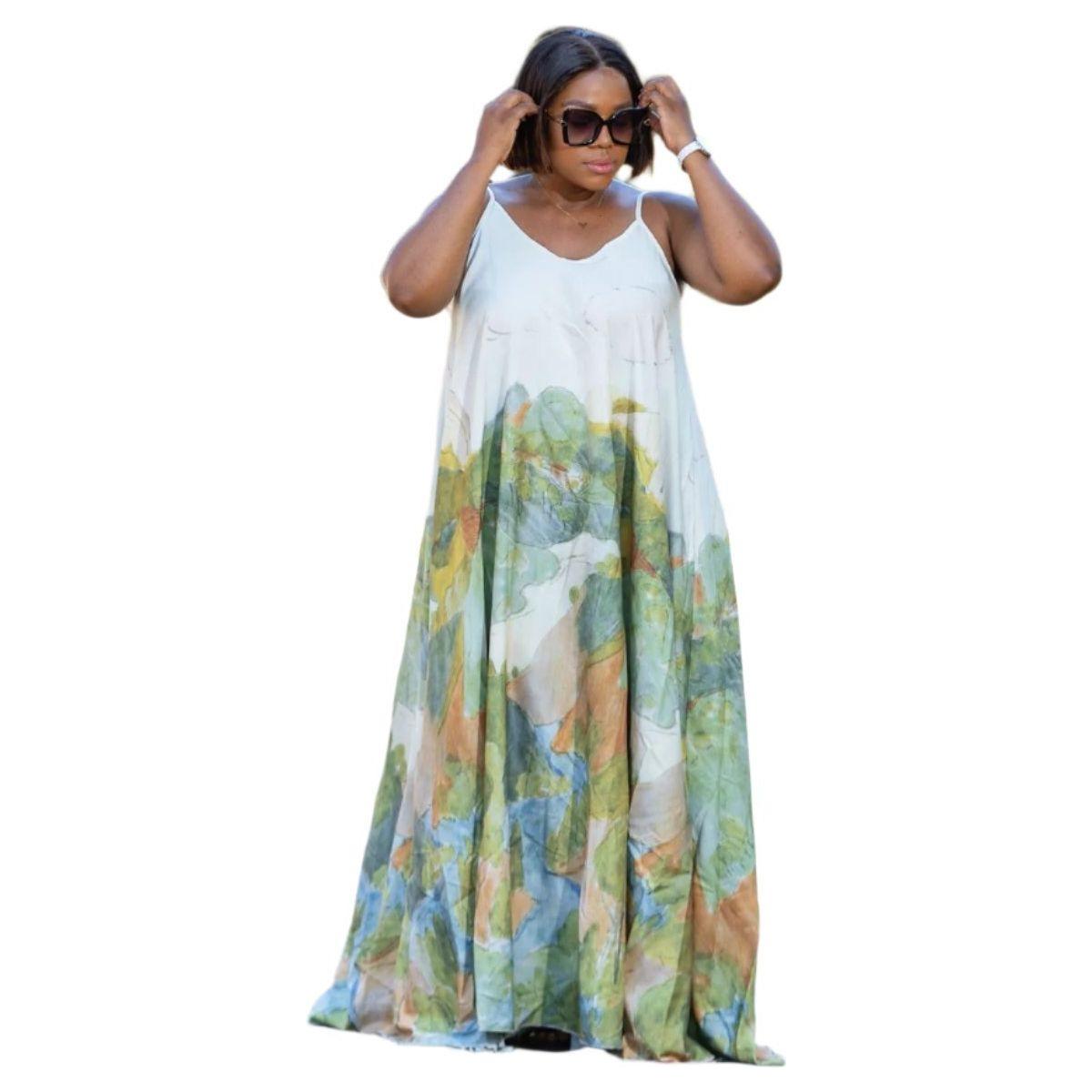 Stylish Floral Print Maxi Dress.