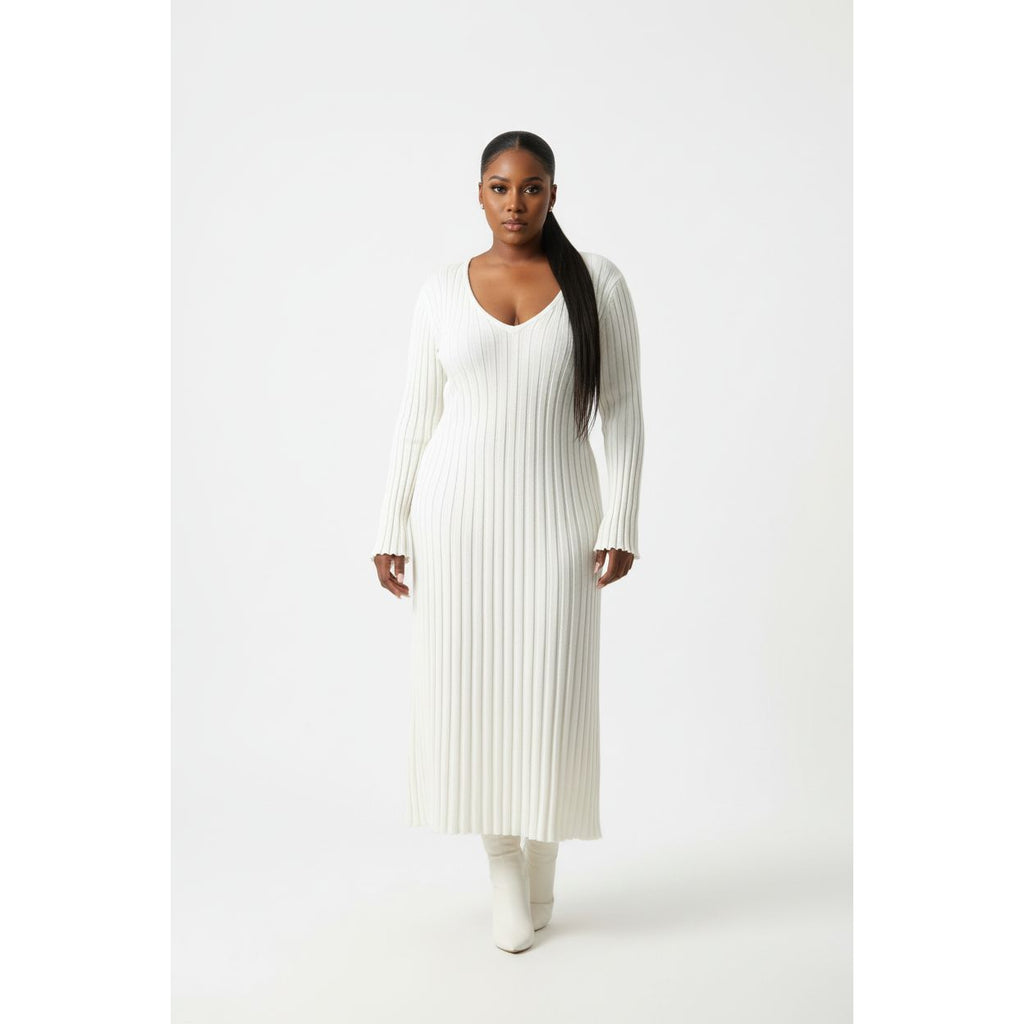 Pleated Open Cuffs Maxi Dress