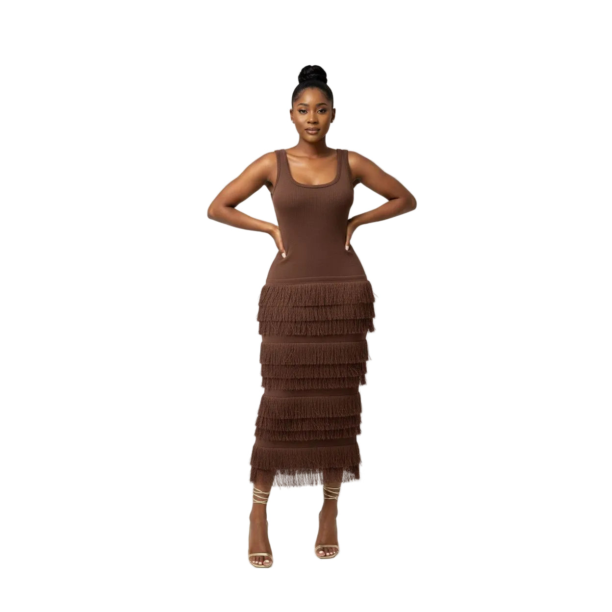 Knitted Fringe Maxi Dress