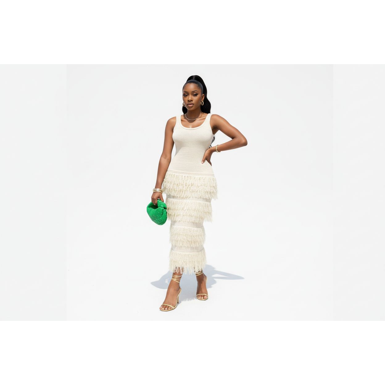 Knitted Fringe Maxi Dress