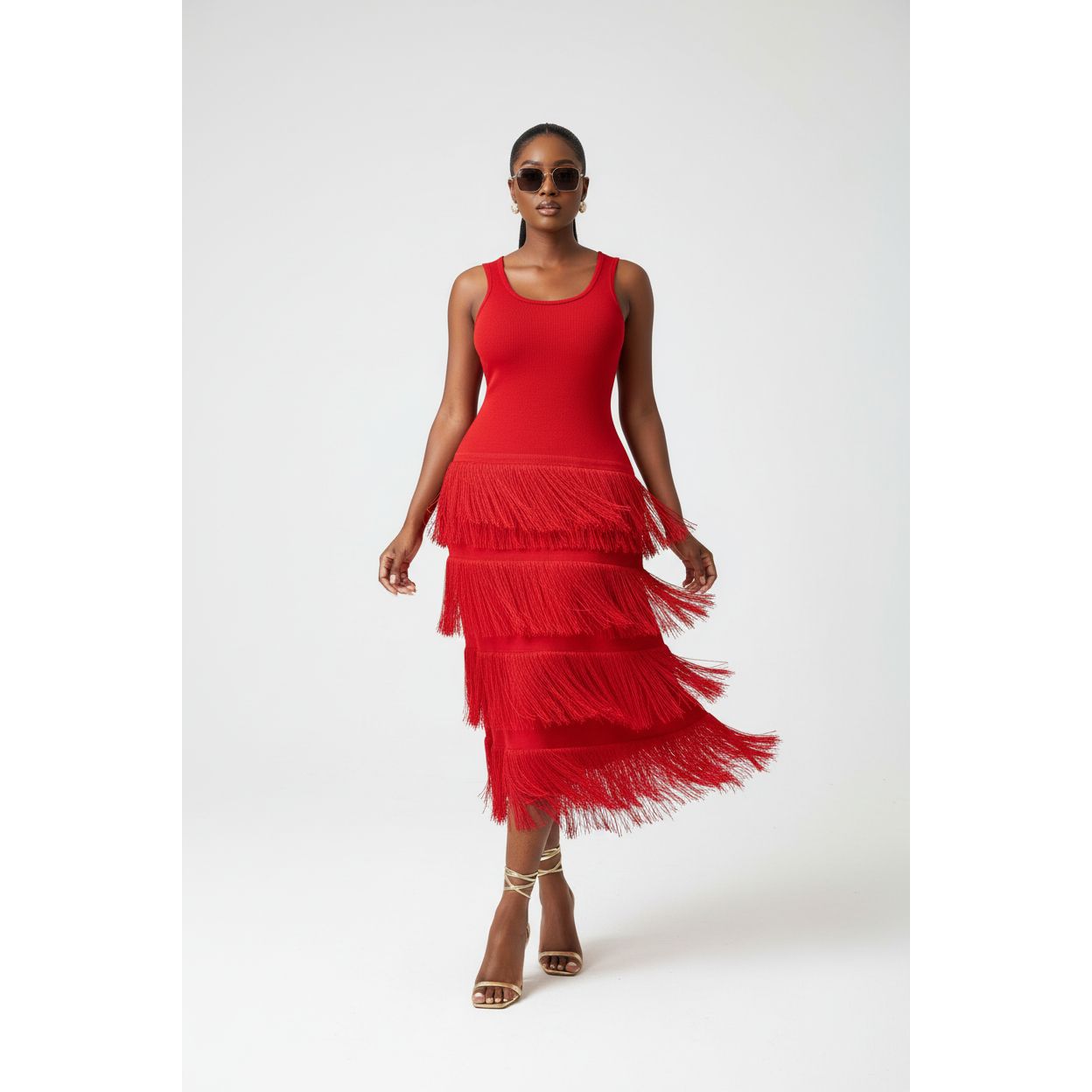Knitted Fringe Maxi Dress