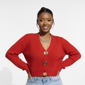 Ribbed Boxy Knitted Crop Cardigan