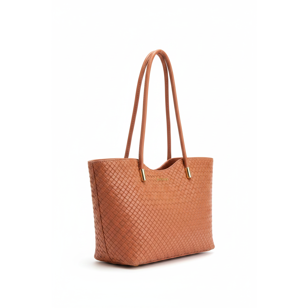 Woven Faux-Leather Tote Bag