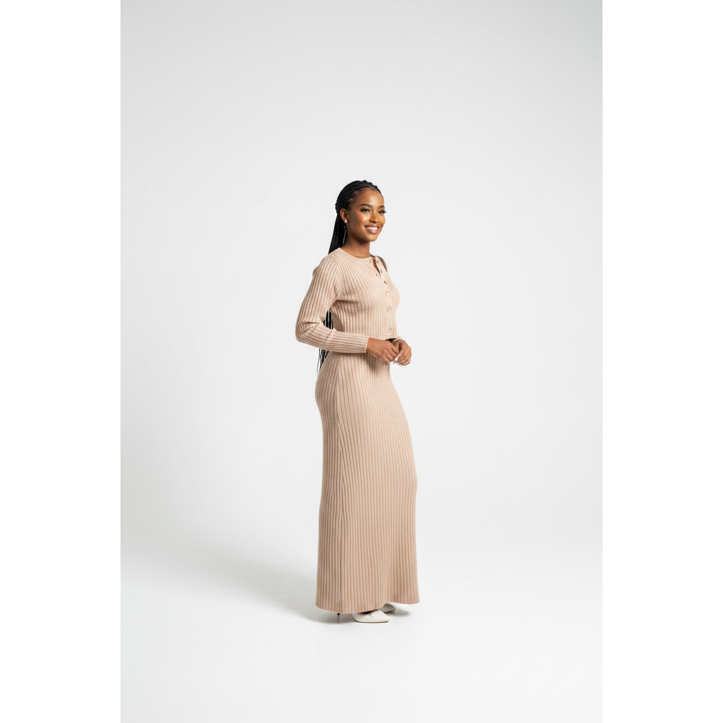 Women's Cozy Knitted Cardigan & Maxi Skirt Set