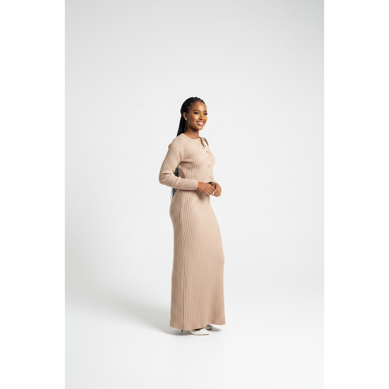 Women's Cozy Knitted Cardigan & Maxi Skirt Set
