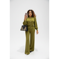 Womens Co-ord Long-Sleeve Cardigan & Wide Leg Pants