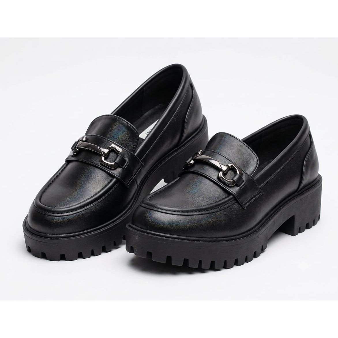 Chunky Block-Heel Slip-On Loafers