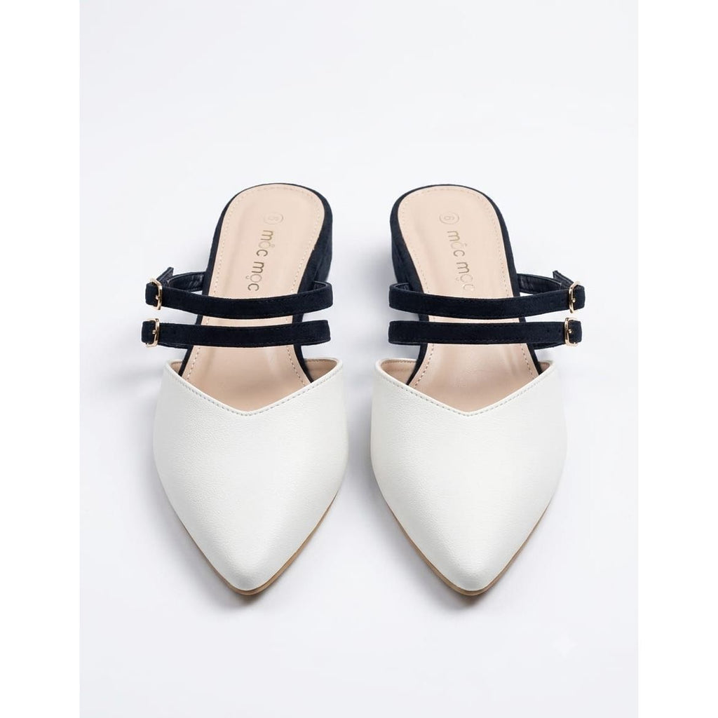 Elegant Two-Tone Pointed Block Heel