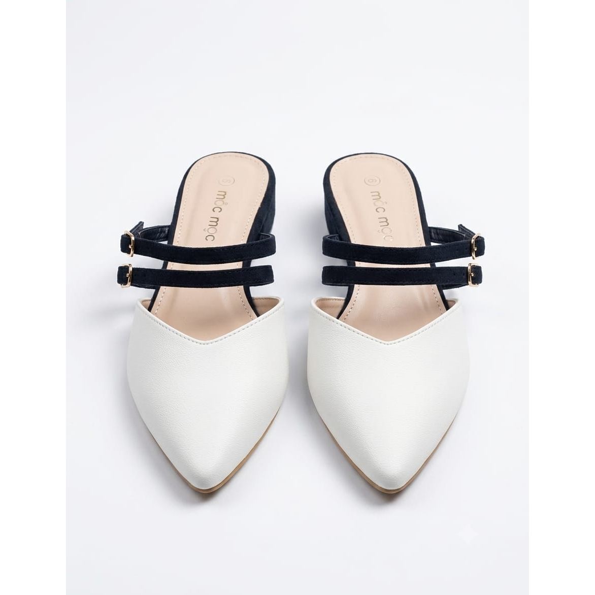 Elegant Two-Tone Pointed Block Heel