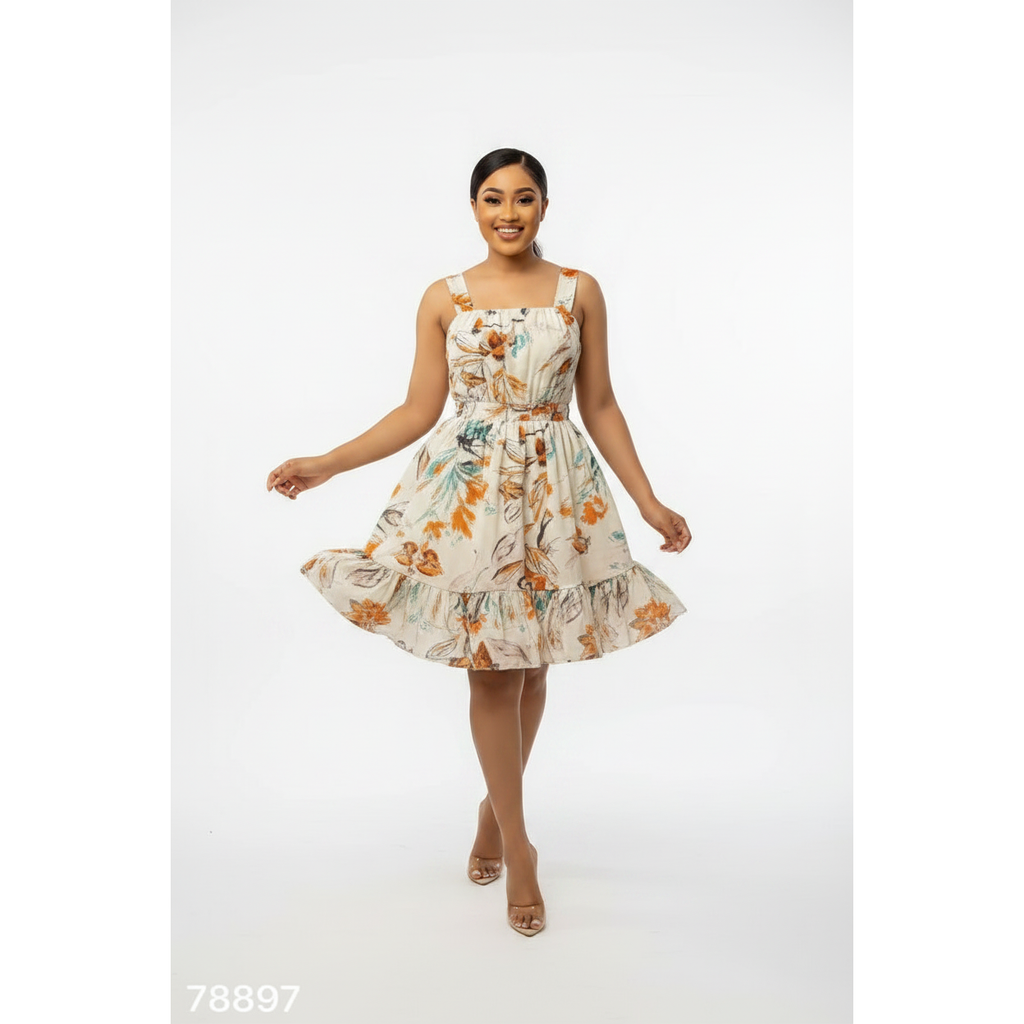 Plus-Size Floral Tiered Mini Dress