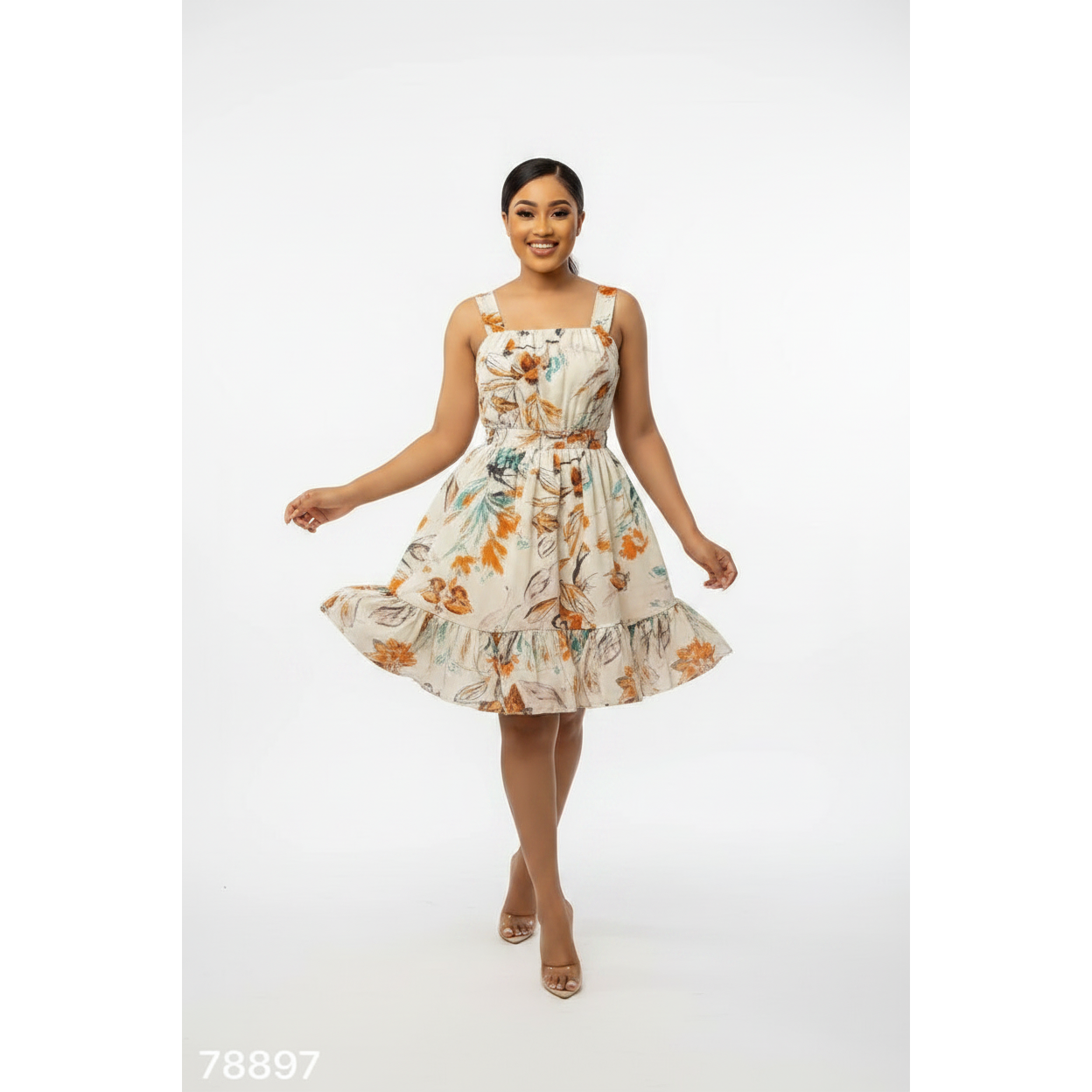 Plus-Size Floral Tiered Mini Dress