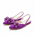 Crystal Bow Pointed-Toe Slingback Pumps