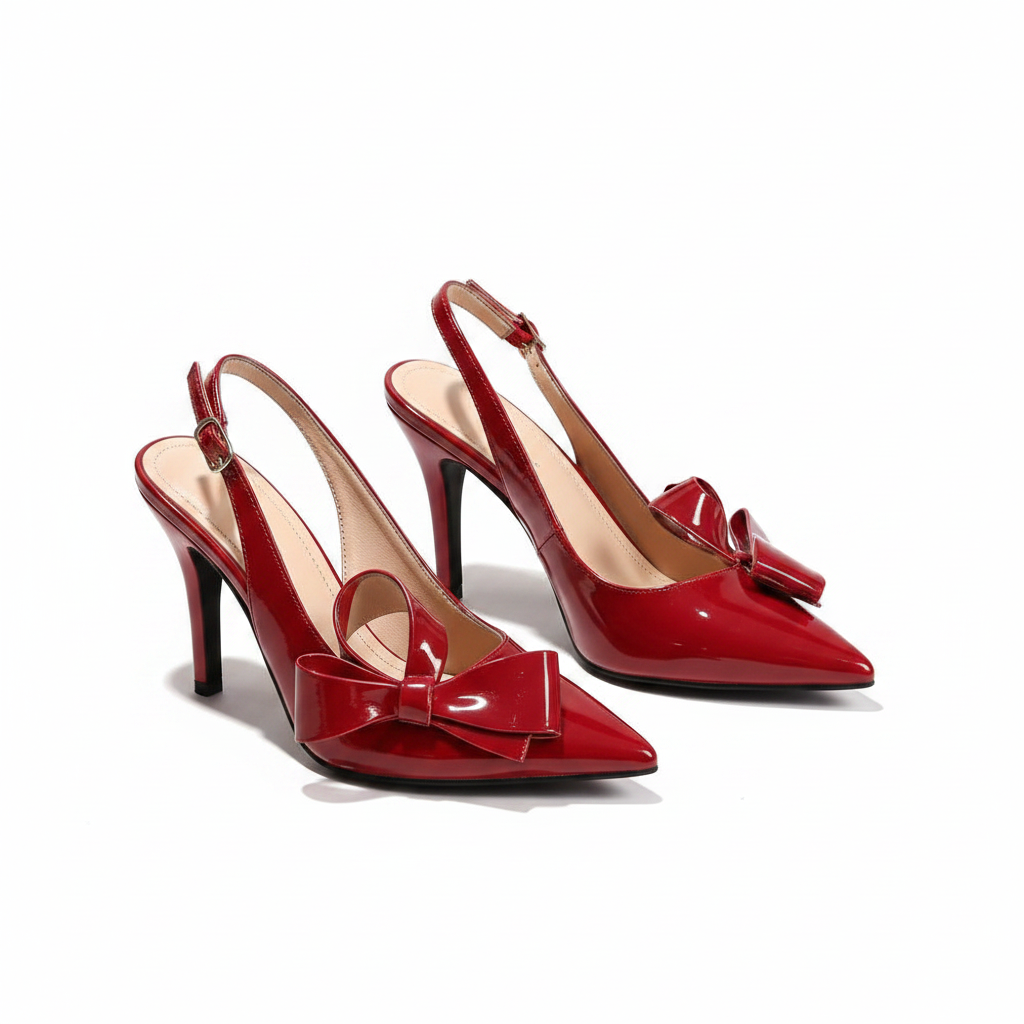 Pointed Toe Bow Slingback Pumps