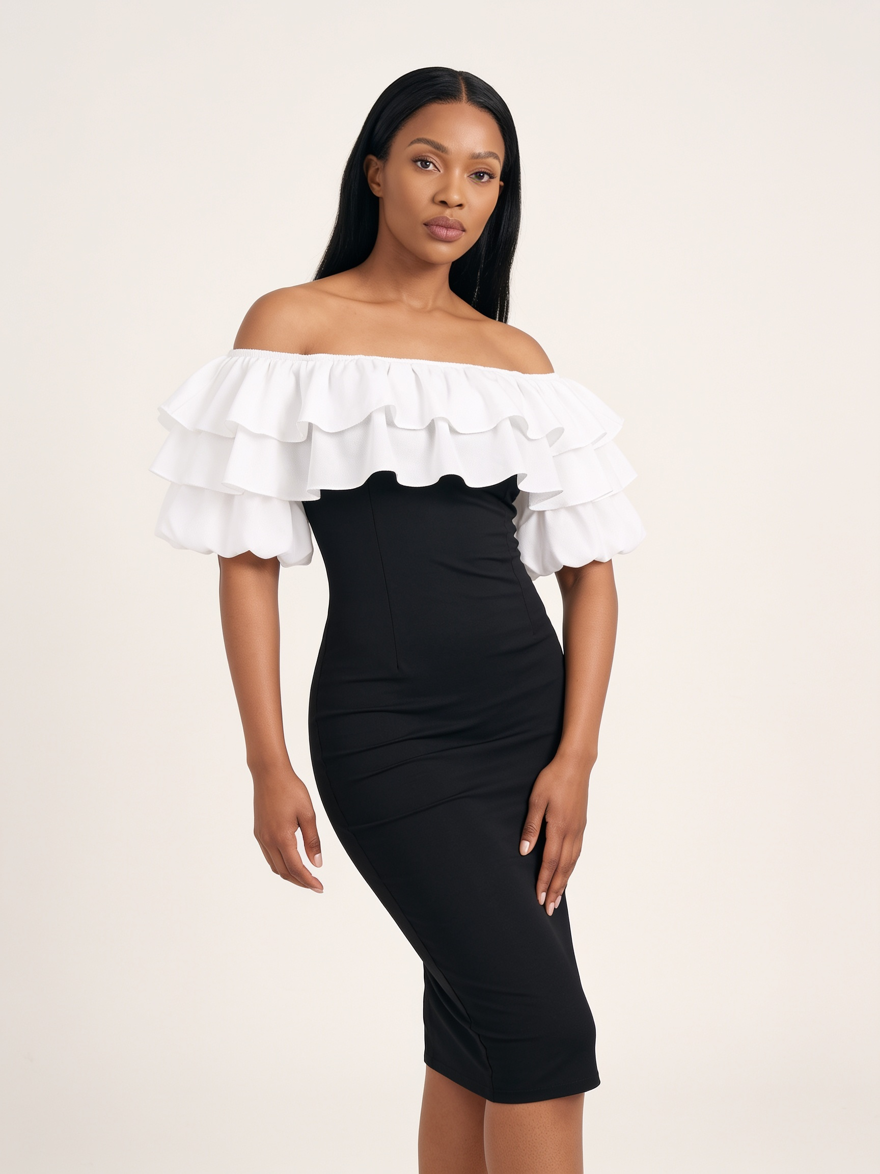 Seraphina Ruffle Midi Dress