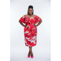 Slash Neck Off Shoulder Summer Floral Dress